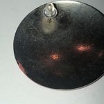 HUGE Vintage Retro Dark Pink Shimmer Enamel Round Dome Pierced Earrings Photo 4