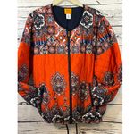 Women's Ruby Rd. Orange Navy Blue Quilted Bomber Jacket 18W Photo 1