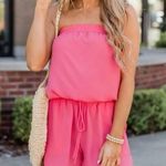 Pink Lily  Coral Desert Flames Strapless Romper Photo 0