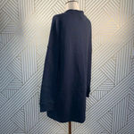 Anthropologie Deletta Murray Coat Sweatshirt Bomber Cotton Navy Blue Size Small Photo 6