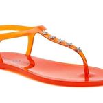 Katy Perry The Geli Star Fish Stud Orange Thong Jelly Sandals Size 8 Photo 0