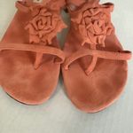 Manolo Blahnik Coral Suede Rosette Toe‑Loop Sandals, EU 39 (US 8‑8.5) Elegant Photo 8