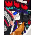Vintage DELIVERY Ltd Tulip Heart Knit Sweater Black Colorful 80s 90s USA XL Photo 4