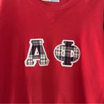 Russell Athletic Vtg USA made 90's Alpha Phi Sorority  Sweatshirt L Red Plaid Photo 1