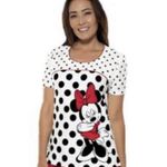Disney Graphic White and Black Short Sleeve Scrub Tee size S Photo 7