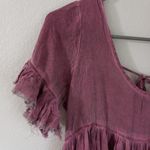 Sea Gypsies  S Mauve Raw Hem Distressed Peasant Tunic Top Photo 4