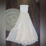 Alice + Olivia  Triss Sleeveless Maxi Dress Leather Trim in cream formal $500 Photo 9