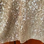 Dress the Population  Sequin Lace Overlay Dress Long Sleeve Cream Size Small FLAW Photo 7