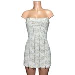 With Jean WITH JÉAN Mirabel Corset Mini Dress, White Lace, Medium Photo 3