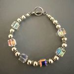 Sterling Silver Aurora Borealis Crystal Bracelet Photo 0