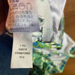 Lands' End  Blue and White Ruched Tie Front Tankini swimsuit Top SZ 12 Photo 6