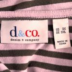 Denim And Company Womens Blouse Size 3X Top Lavender Taupe‎ Striped Cutout Purple Photo 4