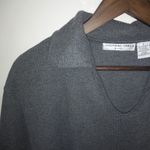 Josephine Chaus  2X Ribbed Long Sleeved Popover Top Plus in Gray Photo 2