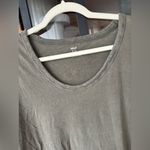 Aerie  Olive distressed boyfriend tee oversized scoop neck short sleeve Tshirt Photo 2