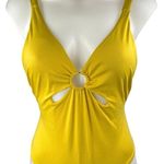 ZARA  Yellow Sleeveless Keyhole V-neck Backless Cami Beach One Piece Swimsuit S Photo 0