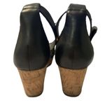 Isaac Mizrahi  Live! Black Leather Wedge Sandals - 9 Photo 3