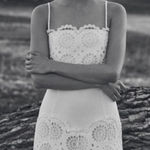 Anthropologie NWT  Raissa White Lace Floral Crop Top Photo 0