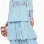 CeliaB Blue Mamma Embroidered Midi Tiered Dress Sz. S Blue Photo 0