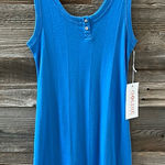 Goldie 100% Cotton Rib Henley Royal Blue Tank Mini Dress Size Small NWT Photo 0
