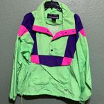 White Sierra Vintage Neon Green Colorblock Pullover Windbreaker Ski Jacket Unisex Photo 0