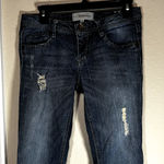 Rewind  Jeans Juniors 5 Blue Skinny Low Rise Distressed Stretch Denim Casual Photo 1