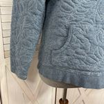 Orvis Floral Embroidery Quilted Quarter Zip Pullover Sweatshirt Blue Medium Photo 5