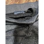 ZARA  Knit Metallic Grey Wide Leg Pants Frill Hem MEDIUM Photo 2