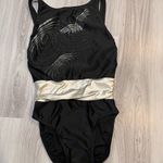 Christian Dior Vintage authentic Black and Silver Swirl Design Swimsuit Photo 1