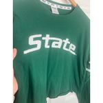 Victoria's Secret PINK Michigan State MSU Spartans Long Sleeve Crop Size Small Green Photo 5