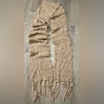 Extra Long Chunky Knit Cream Scarf | Wrap Tan Photo 1