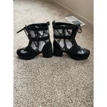 Boohoo Platform Combat Boots Lace Up Snake Print Sz 8 Steampunk Goth Whimsigoth Photo 2