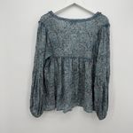Haute Hippie  Blue Pattern Boho Flowy Blouse Size Large Modal Photo 5