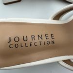 Journee Collection White Square Toe Block Heel Slingback Sandals Women's Size 9 Photo 5