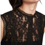 ZARA Floral Lace Pleated Blouse Black Size Medium Photo 3