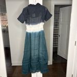 J.Crew NWT Cerise Shirt-dress Dip-dyed Ramie Green Blue Photo 2