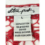 Ultra Pink Crochet Women Lace Long Sleeve Crop Top Boho Festival Delicate Pink L Photo 5