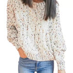 Ee:some Confetti Cable Knit Sweater Womens S/M Ivory Chunky Colorful Size undefined Photo 0