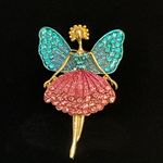 Retro Ballet Girl Brooch Dancing Character Enamel Pin Blue Photo 1