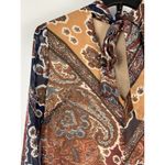 Meghan LA Meghan Los Angeles Dress‎ Brown Floral Paisley Long Sleeve Mini V-Neck Size S Photo 4