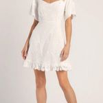 Lulu's Mallorca White Floral Embroidered Lace Sweetheart Neckline Dress XL Photo 3
