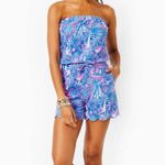 Lilly Pulitzer Jace Strapless Romper Boca Blue Sailabration size Large $138 Photo 3