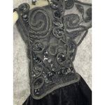 Vintage Scott McClintock Black Velvet Cocktail Dress Beaded Mesh Holiday Party M Size 10 Photo 6