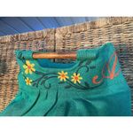 Green Boho Burlap Satchel/Handbag Photo 5