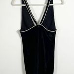 Adeirlina Black Velvet Rhinestone Mini Dress Small Cocktail Formal Party Photo 2