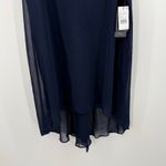 Adrianna Papell Dress SZ Small NWT Navy Chiffon Overlay Draped Evening Cocktail Photo 13