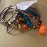 Cato  Gold and Colorful Beaded Bracelet Set, 9 Bracelets in Stack Photo 2