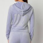 Juicy Couture lilac purple soft velour hoodie pockets embroidered embellished Photo 3