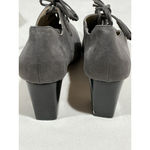 Adrienne Vittadini Womans Gray Suede 6 Pointed Toe Lace Up Shoe Boot Block Heel Photo 4