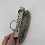 La Regale Vintage  Silver Beaded Clutch Bag Evening Satin Small Photo 6