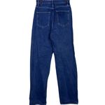 ZARA Straight Wide Leg High Rise Extra Long Casual Denim Jean 4 Dark Blue Wash Photo 12